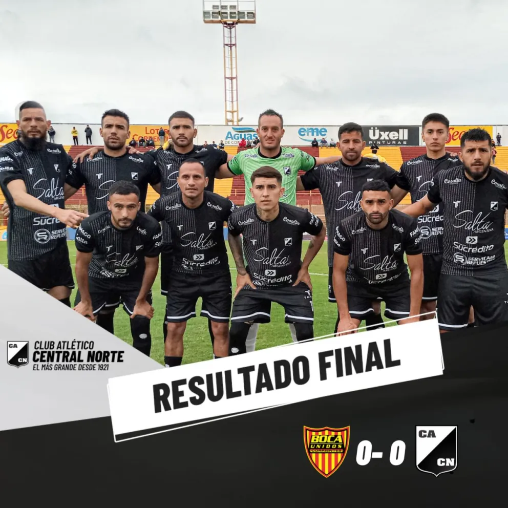 Central Norte perdió la racha goleadora y logró un tímido empate contra Boca Unidos