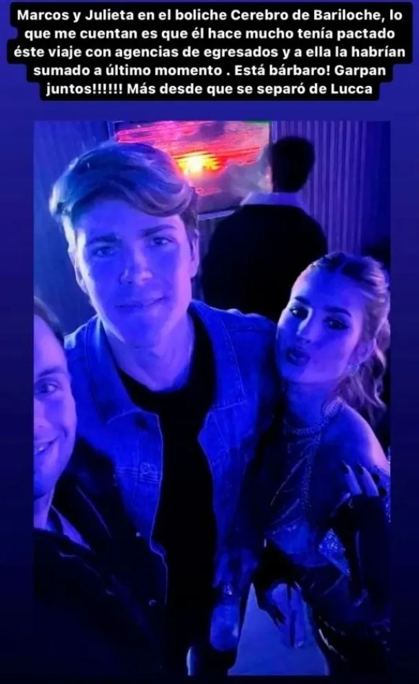 Marcos Ginocchio y Julieta juntos