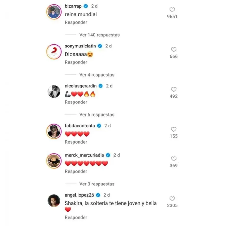 Comentarios a Shakira