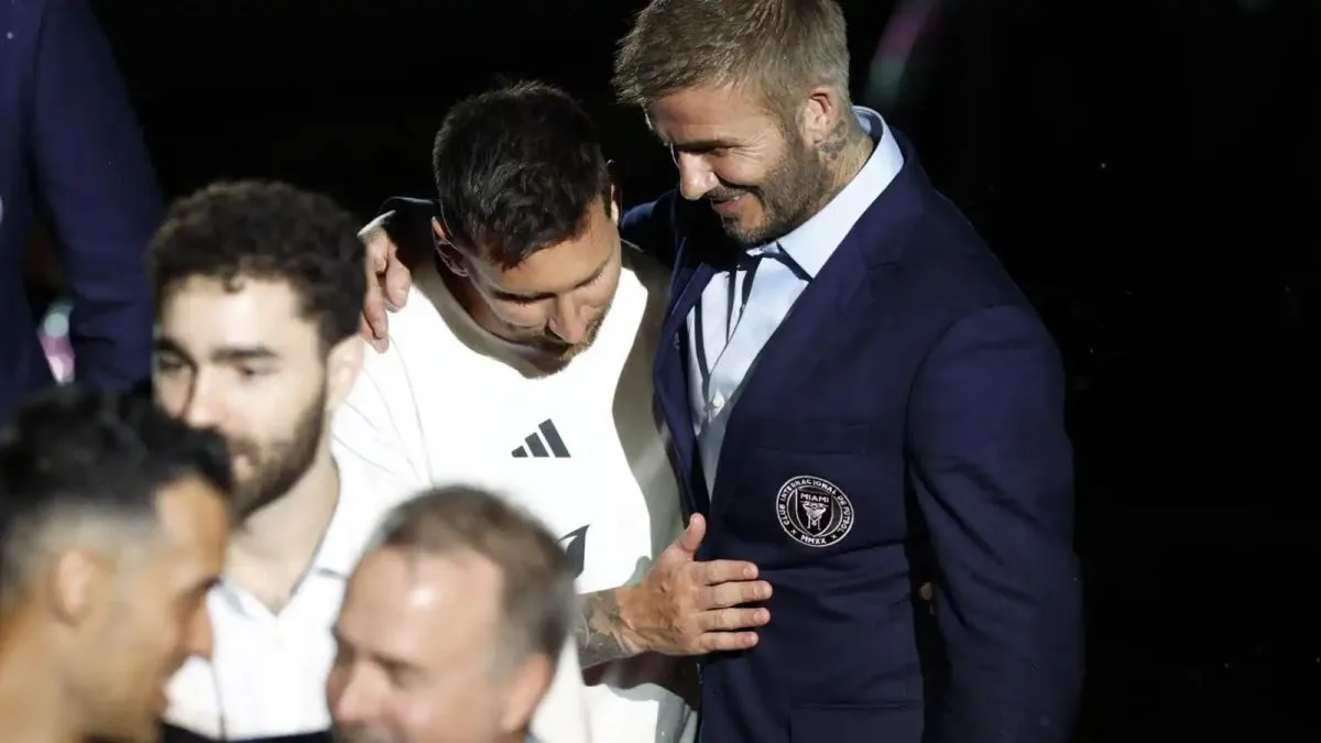 David Beckham y Lionel Messi