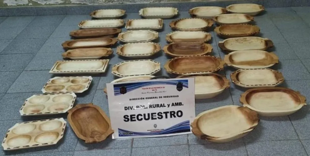 Un hombre hacía artesanías con un producto forestal protegido y fue descubierto