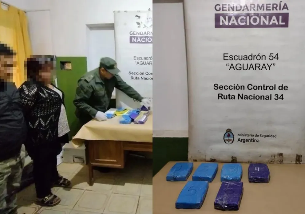Intento de contrabando: un conductor y su mujer transportaban más de 6 kilos de cocaína