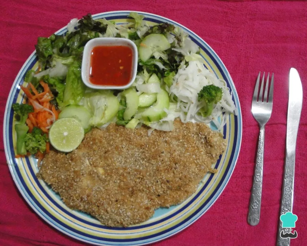 Milanesas de pollo empanizadas con amaranto, una deliciosa receta que te hará agua la boca
