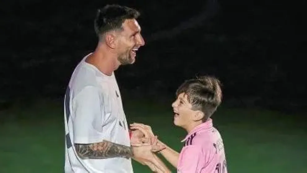 Lionel Messi orgulloso de Thiago Messi tras confirmarse su debut en el Inter Miami Sub 12