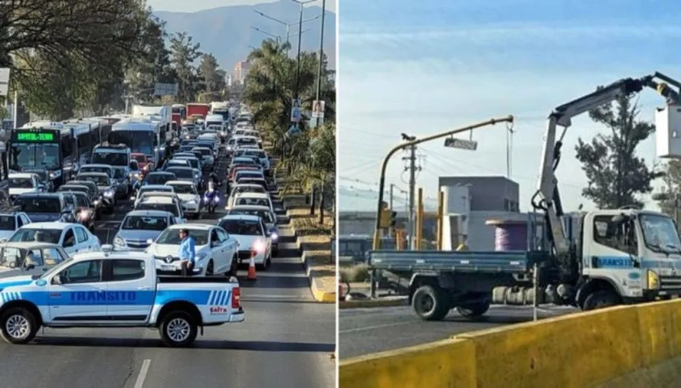  Un camión dejó sin energía los semáforos y cortaron el tránsito en Avenida Paraguay