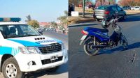 Accidente en la rotonda de Limache: interrumpen el tráfico tras el choque de una motocicleta y un remis