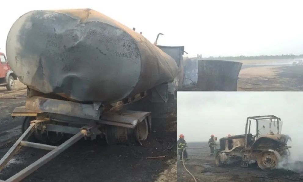 Mecánico murió calcinado al explotar un camión de gasoil