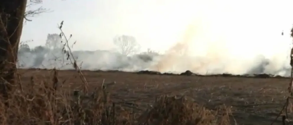 Enorme incendio de pastizales asustó a los vecinos de La Merced Chica