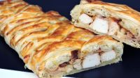 Así de fácil se prepara un delicioso Hojaldre relleno de pollo a la napolitana