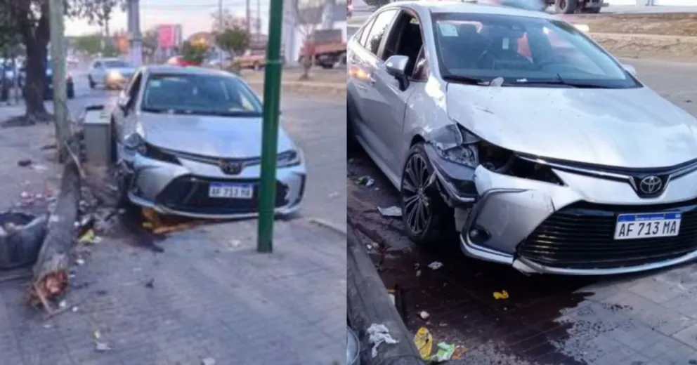 Un salteño conducía borracho y destruyó un poste cerca de una parada de colectivos 