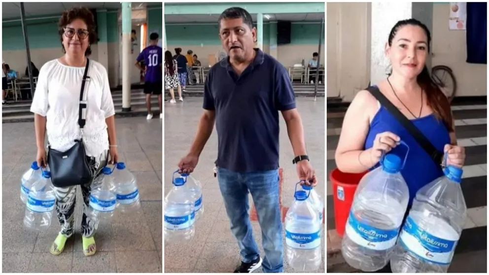 Elecciones 2023: vecinos de Aguaray llevaron bidones a las urnas en protesta contra el intendente