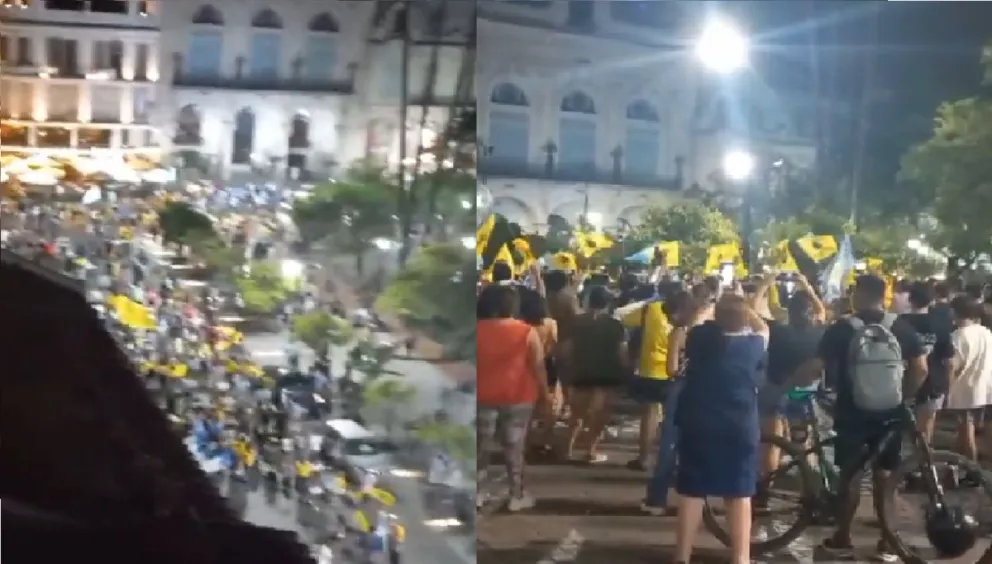 Balotaje 2023| Gran festejo de salteños en la Plaza 9 de Julio por el triunfo de Javier Milei 