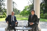 La foto del día: así fue la reunión entre Javier Milei y Alberto Fernández