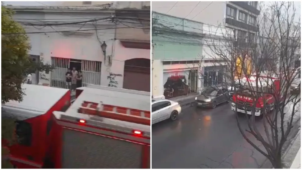 Grave incendio a metros de la Jefatura de la Policía: dos camiones de Bomberos trabajan en el siniestro