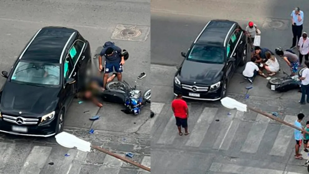 Un motociclista tuvo que ser hospitalizado tras un fuerte choque en el centro salteño