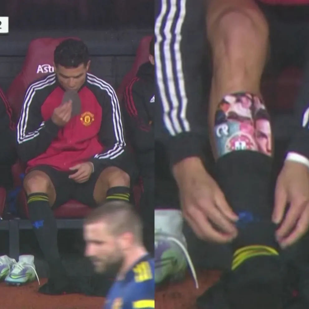 Esta es la imagen que Cristiano Ronaldo porta en las espinilleras y besa antes de cada partido