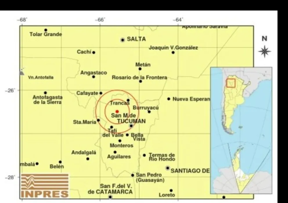 Susto en el sur de la provincia: un fuerte temblor en Tucumán llegó a sentirse en algunas zonas de Salta