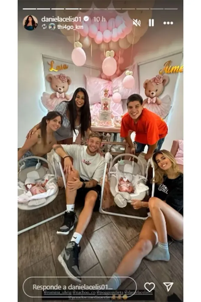 Los ex Gran Hermano derritieron las redes al conocer las gemelas de Daniela y Thiago: bellas fotos