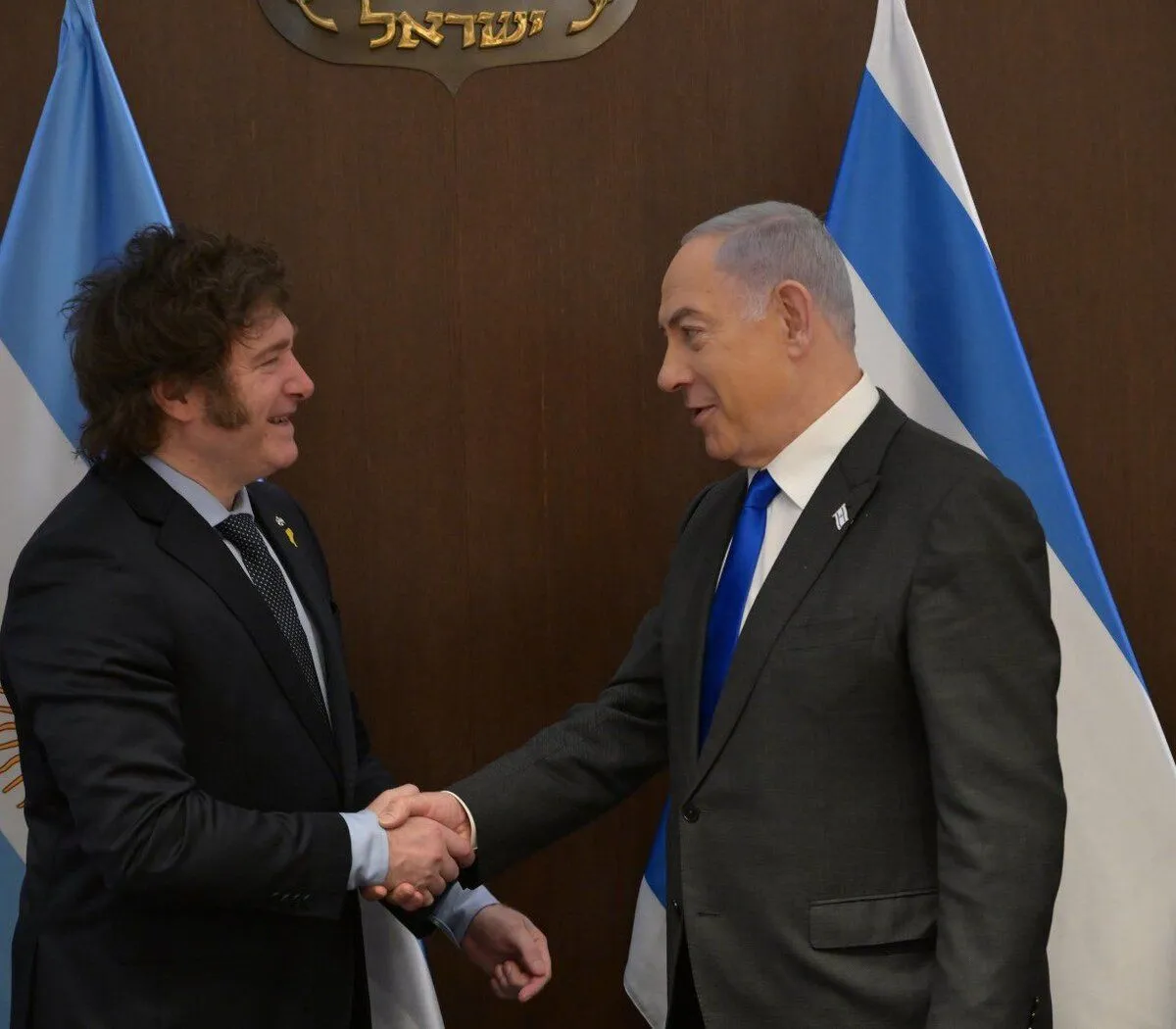 Milei y el primer ministro Benjamin Netanyahu