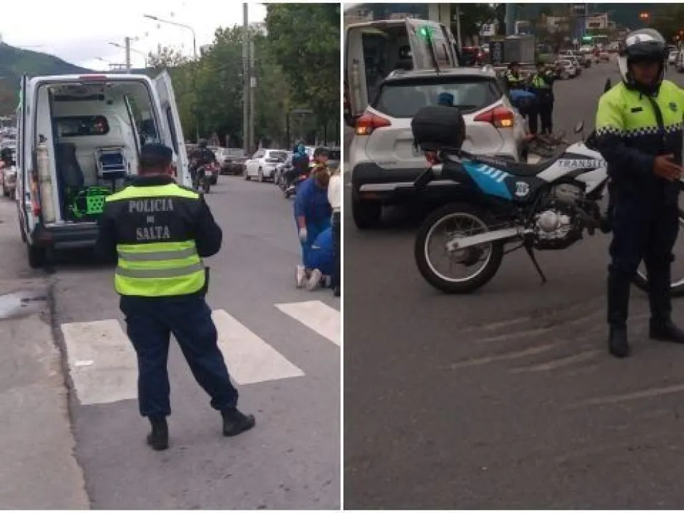 Fuerte siniestro en la bajada del Templete San Cayetano: una ciclista sufrió heridas de gravedad
