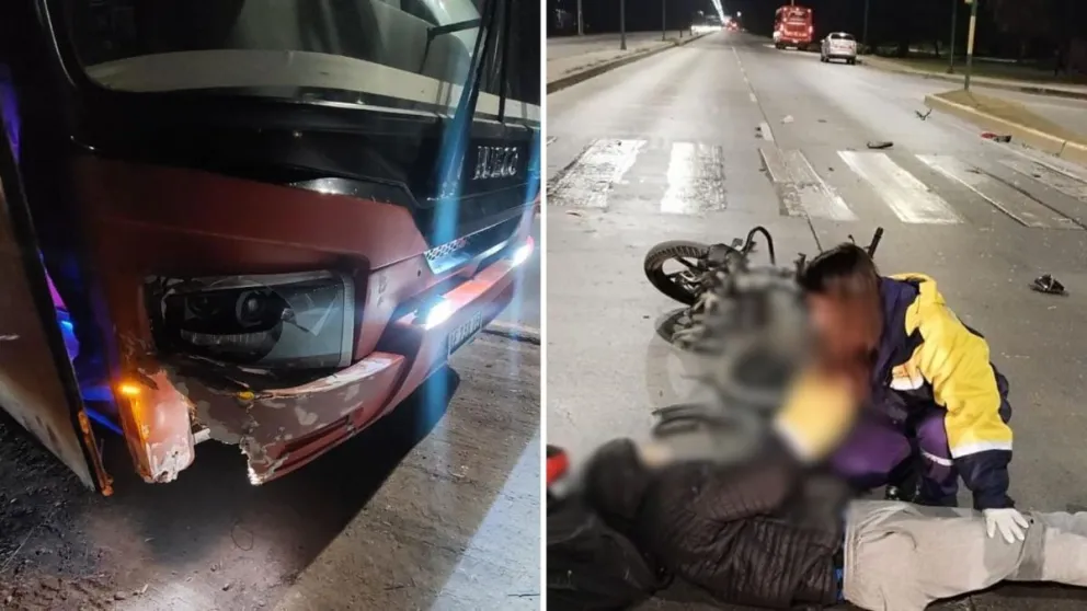 Fuerte accidente en Av. Banchik: identificaron al motociclista que resultó gravemente herido 