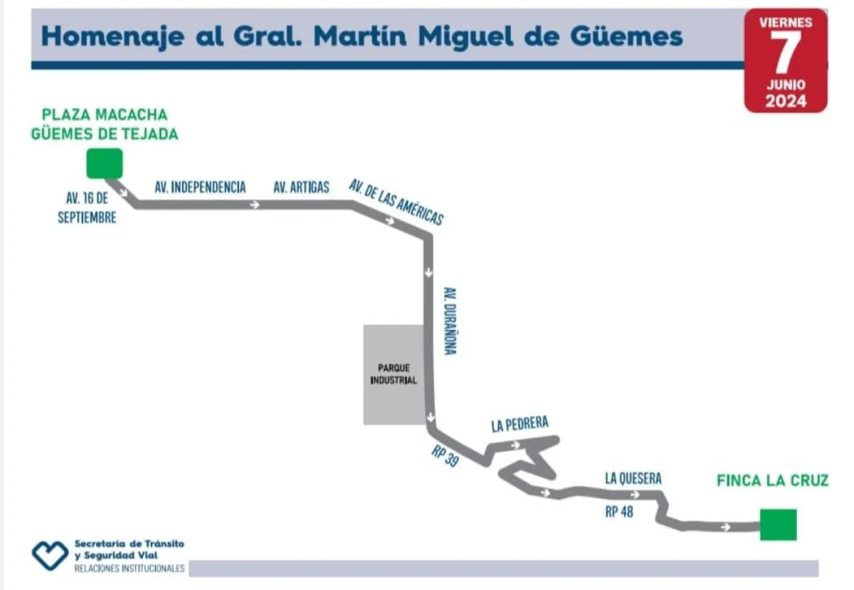 Operativos viales homenaje al General G&uuml;emes 
