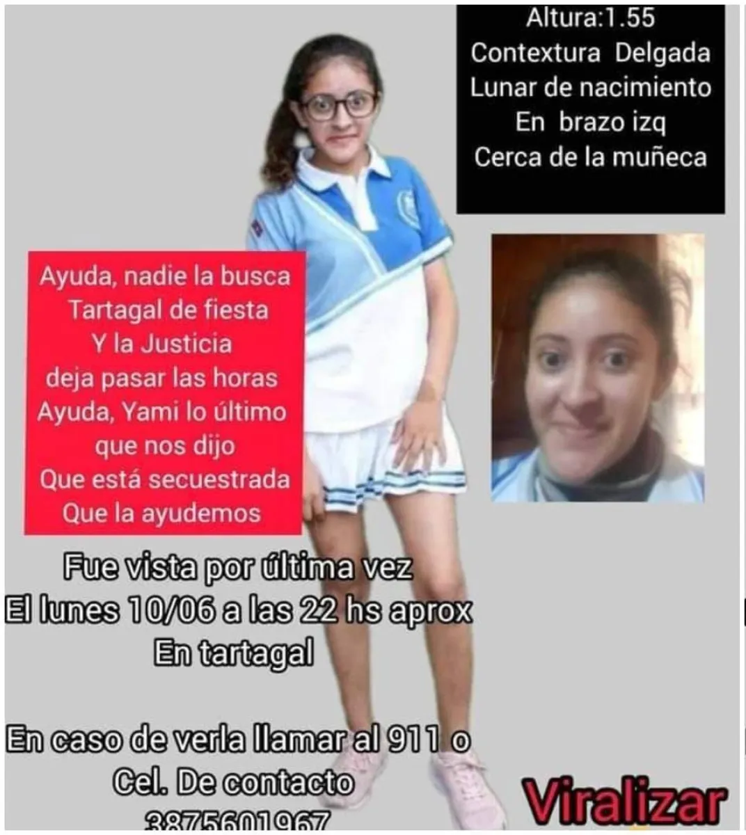 Adolescente desaparecida en Tartagal 