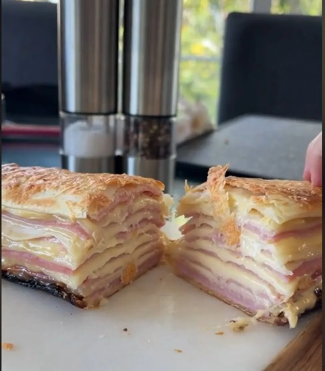 receta-milhojas de jam&oacute;n y queso