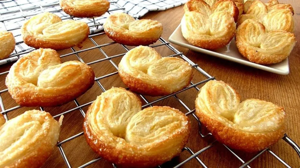 palmeritas de hojaldre-receta