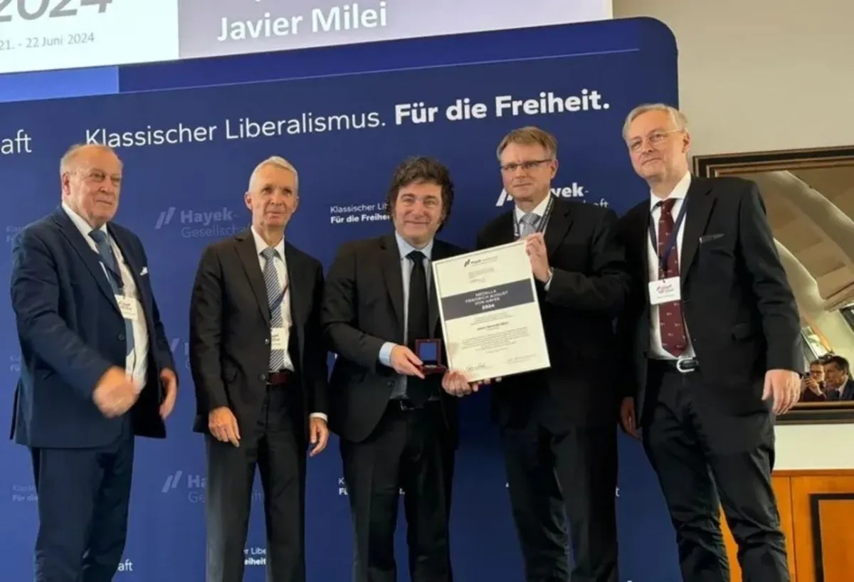 Javier Milei recibe premio en Alemania