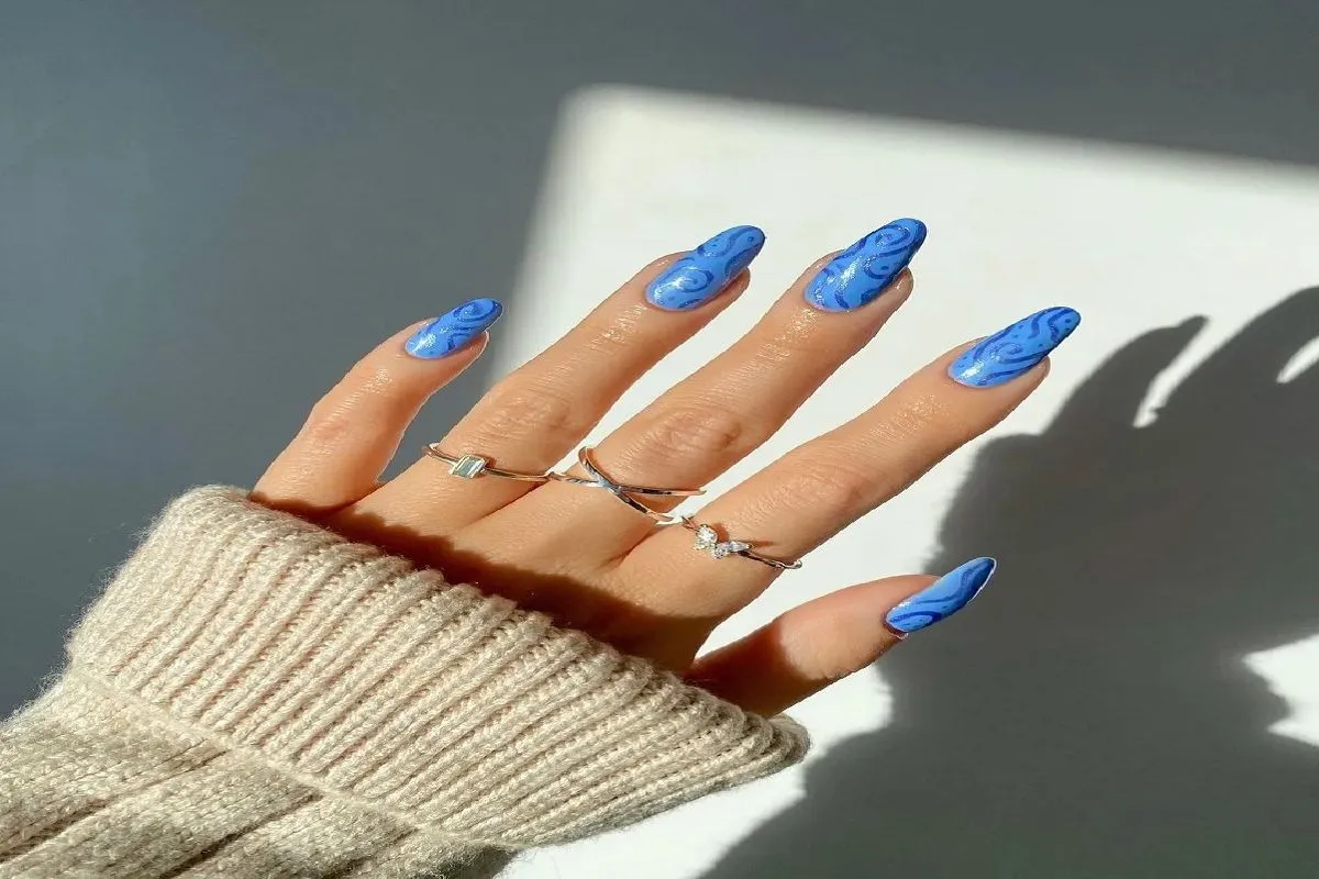 nail art azul