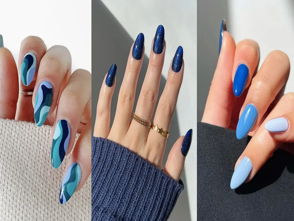 Renovando tus manos: 6 manicuras de Nail Art en azul peltre que conquistarán la belleza en 2024
