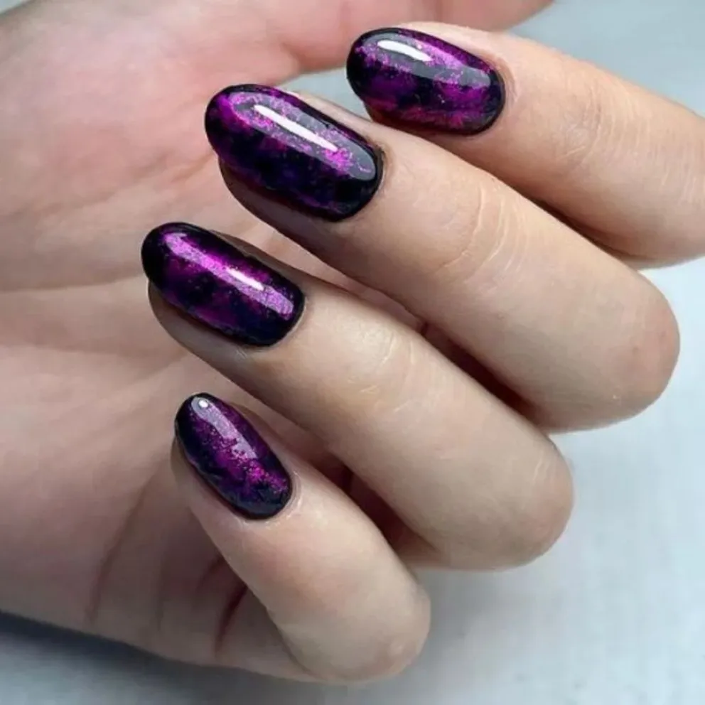 Nail Art-rosa y negro