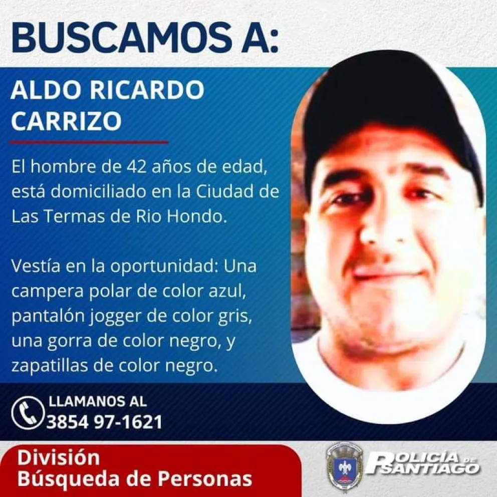 Buscan intensamente a un hombre desaparecido en Las Termas de Rio Hondo