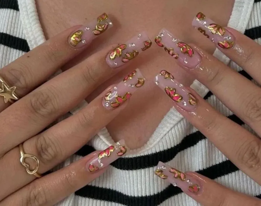 Nail Art-u&ntilde;as cuadradas