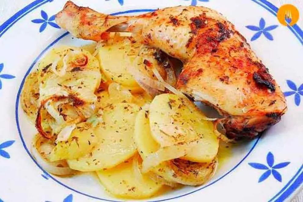 receta - pollo al horno con papas