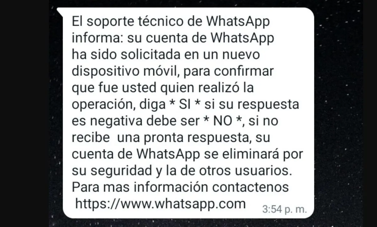 mensaje de WhatsApp