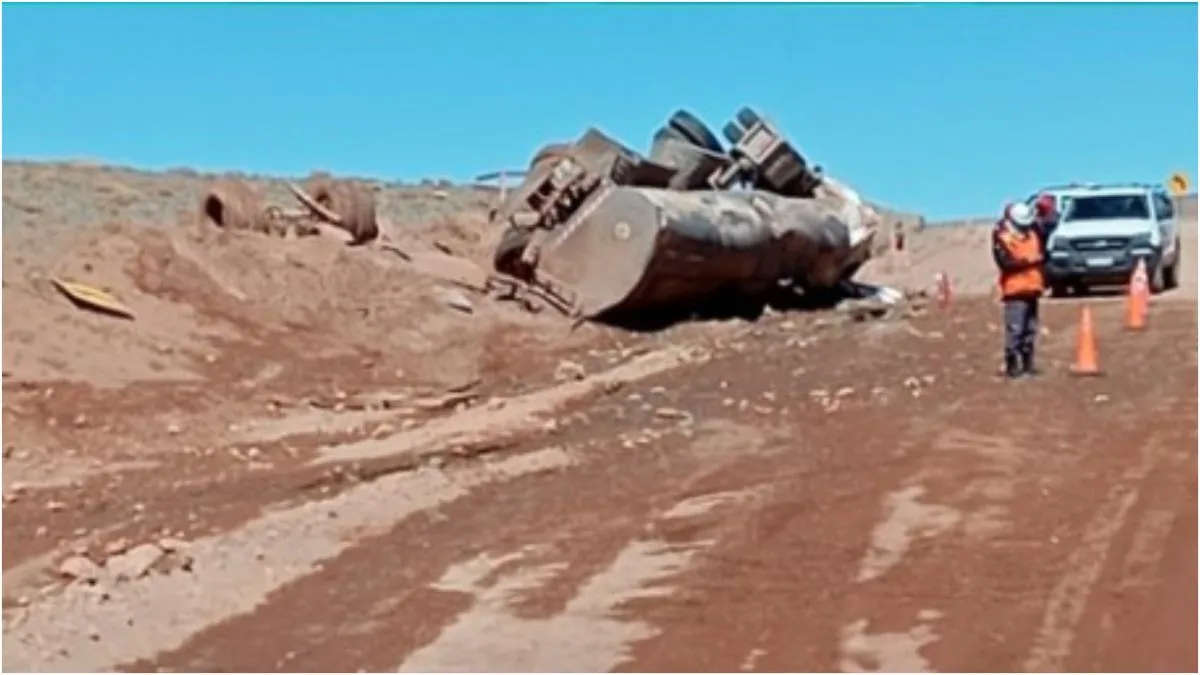 Accidente en un camino minero 