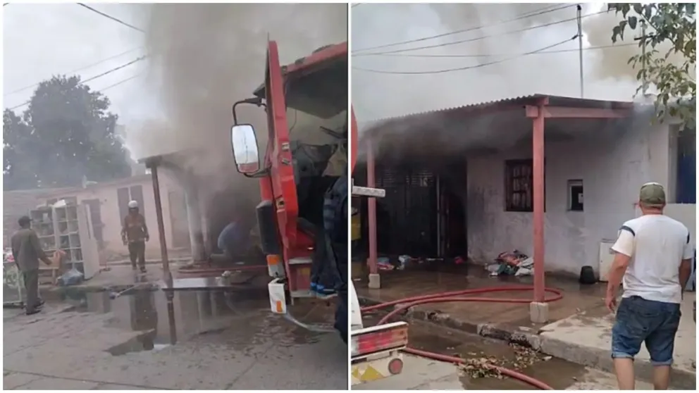 Feroz incendio de una vivienda en Embarcación: un abuelo quedó atrapado