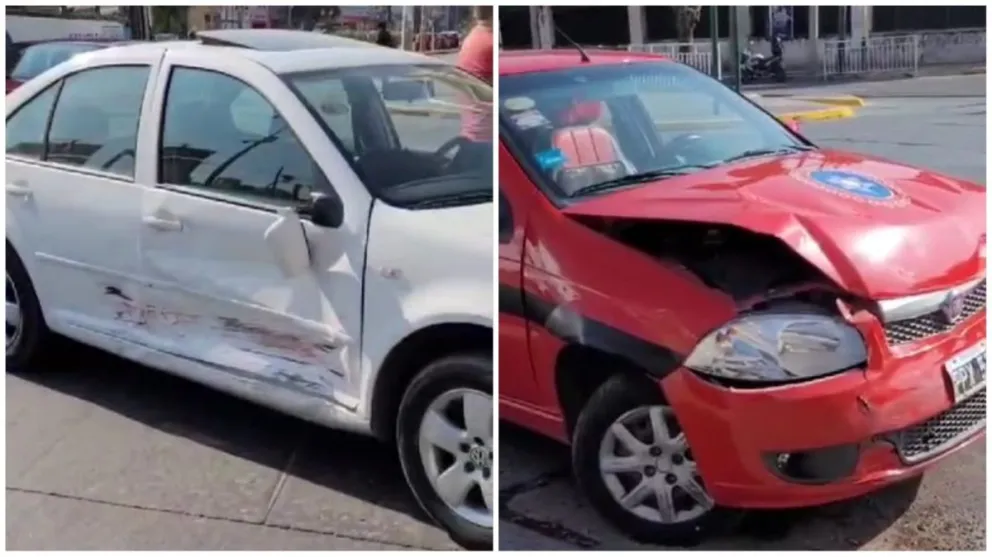 Violento accidente en Avenida Bicentenario: un auto particular chocó contra un taxi