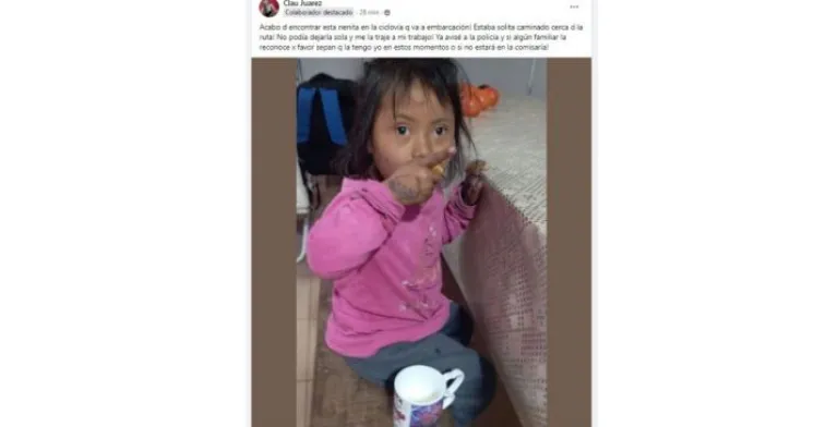 Ni&ntilde;a encontrada