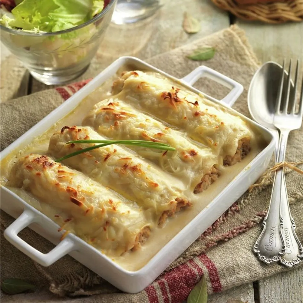 receta - canelones rellenos de pollo