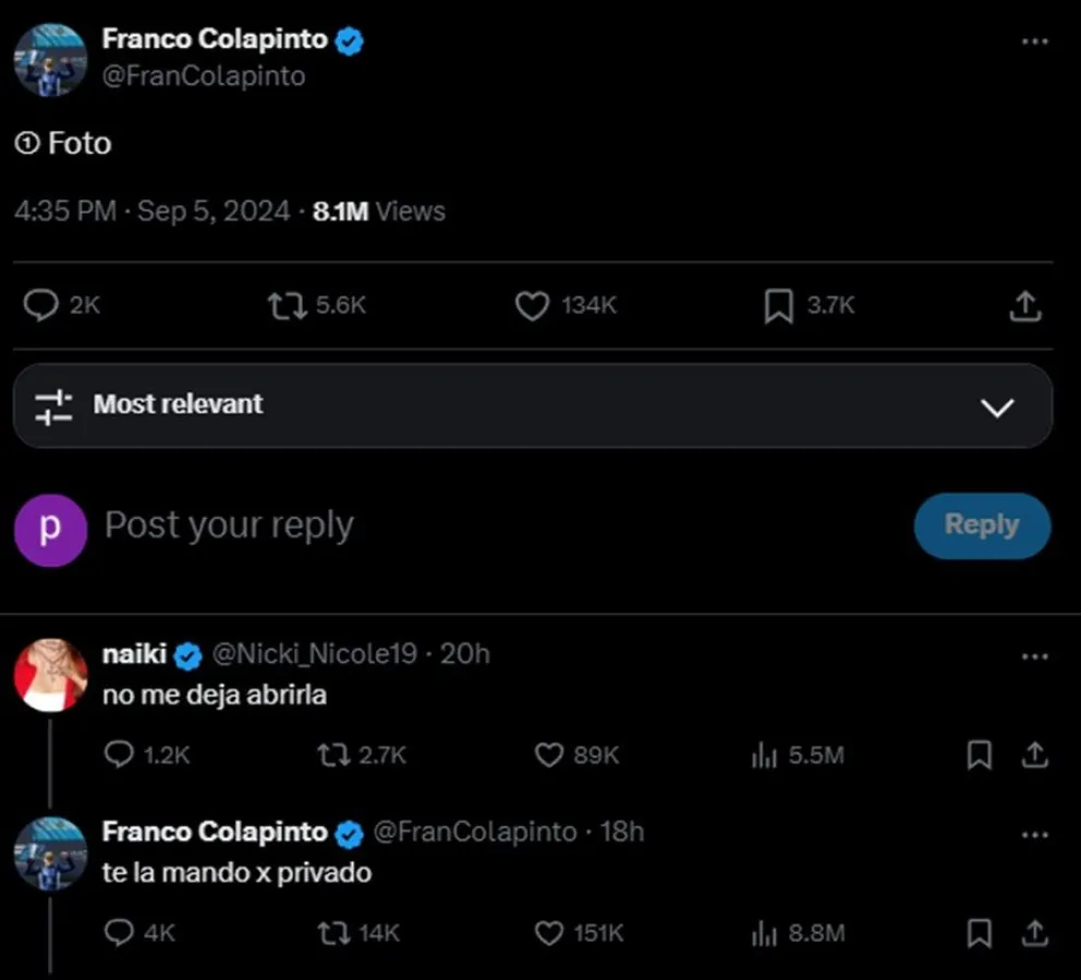 Franco Colapinto - Nicki Nicole