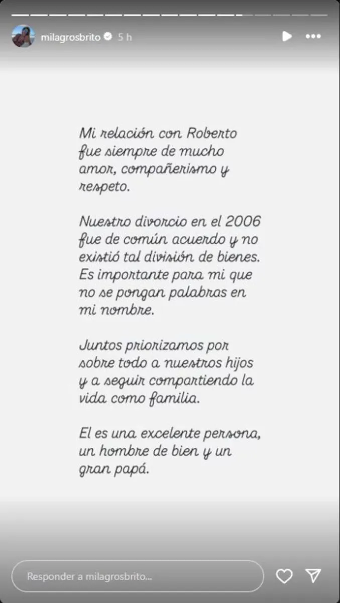 Roberto Garc&iacute;a Morit&aacute;n - ex esposa