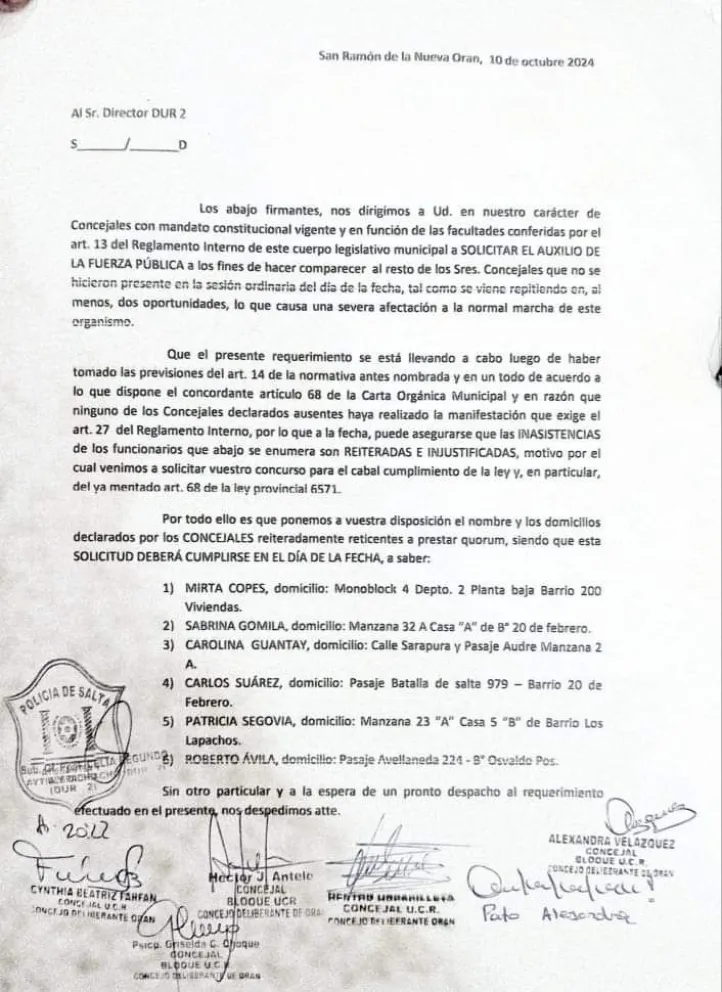 Concejo Deliberante de Or&aacute;n