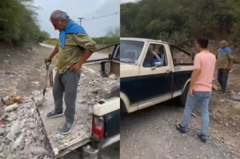 |VIDEO| Emiliano Durand encaró a dos hombres que arrojaron escombros a la calle: "Estamos limpiando la ciudad y vienen a tirar basura"