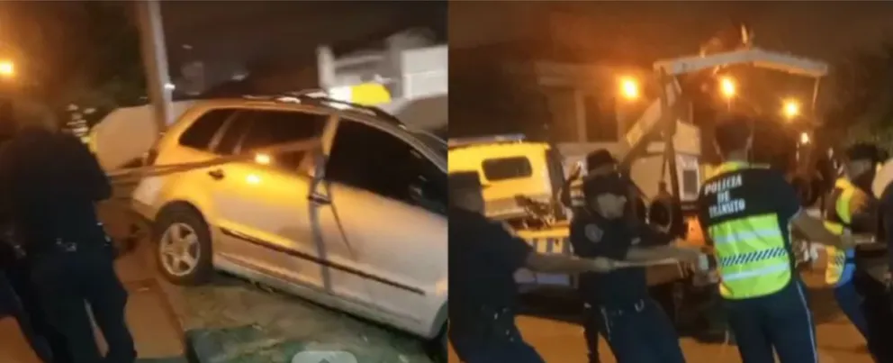 Insólito accidente en Salta: un hombre iba borracho y terminó de trompa adentro de un canal