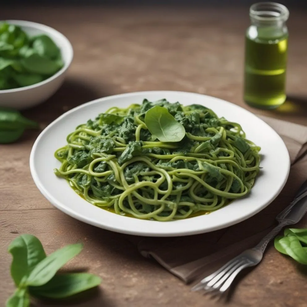 receta - fideos en salsa verde peruana