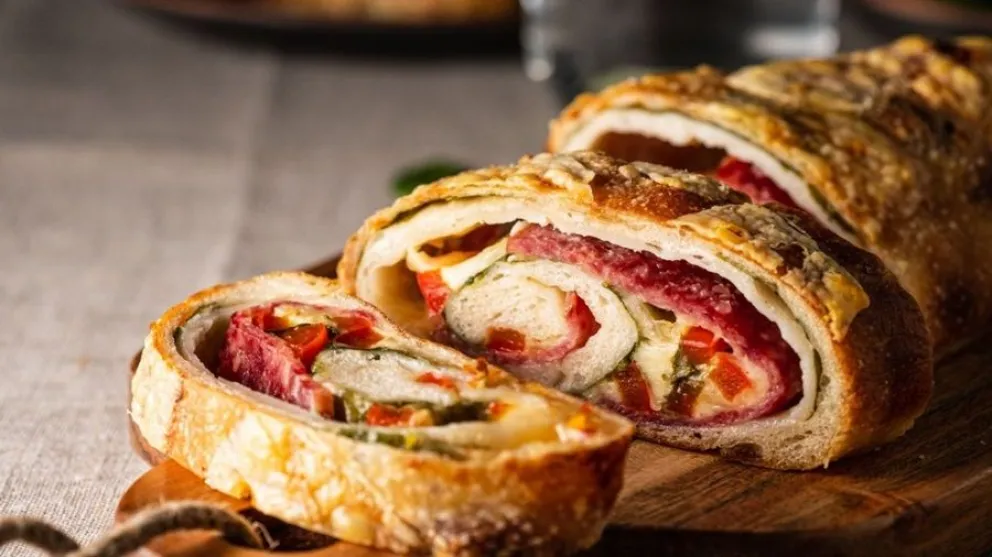 pizza enrollada - receta