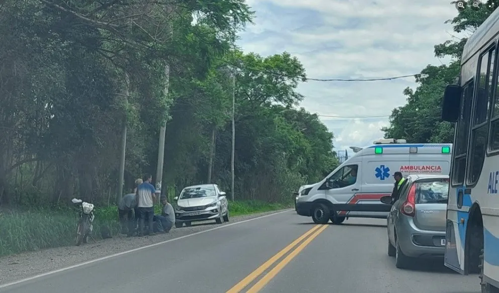 Violento accidente en Ruta Nacional 68: un automóvil chocó contra una motocicleta